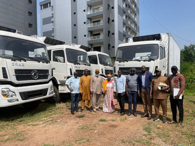 Africa Client Receives 4 Dongfeng Refrigerated Trucks – Shenbai Auto Delivers Again