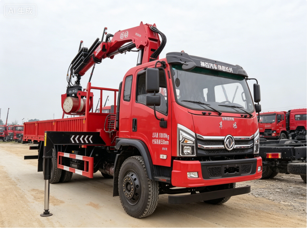 Dongfeng 4*2 changxing 6.3-ton folding boom truck crane