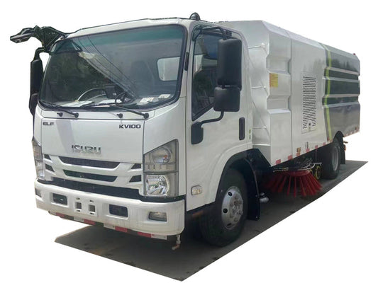 Isuzu 4x2 Road Wash Sweep Sweeper 5 متر مكعب حاوية قلابة 5 متر مكعب خزان