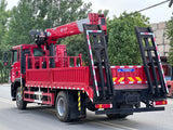 HOWO 4×2 Flatbed Truck with Changxing 8-ton 4-section Boom Crane