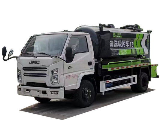 JMC 4x2 sludge transport truck  2 square water tank 4 square waste tank