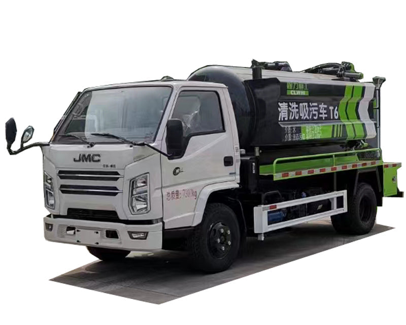 JMC 4x2 sludge transport truck  2 square water tank 4 square waste tank