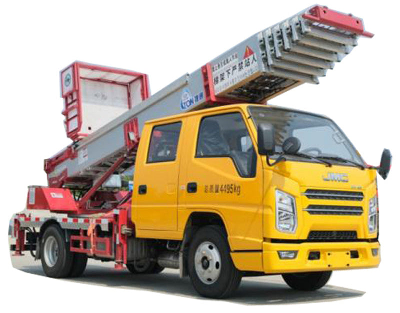 32 meters JiangLing 4 x2  aerial ladder moving operation truck（ Aerial Work Vehicle）