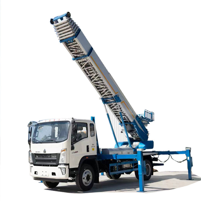Howo 45 meters 4 x2 aerial ladder moving operation truck - View 3 - SHENBAI Auto