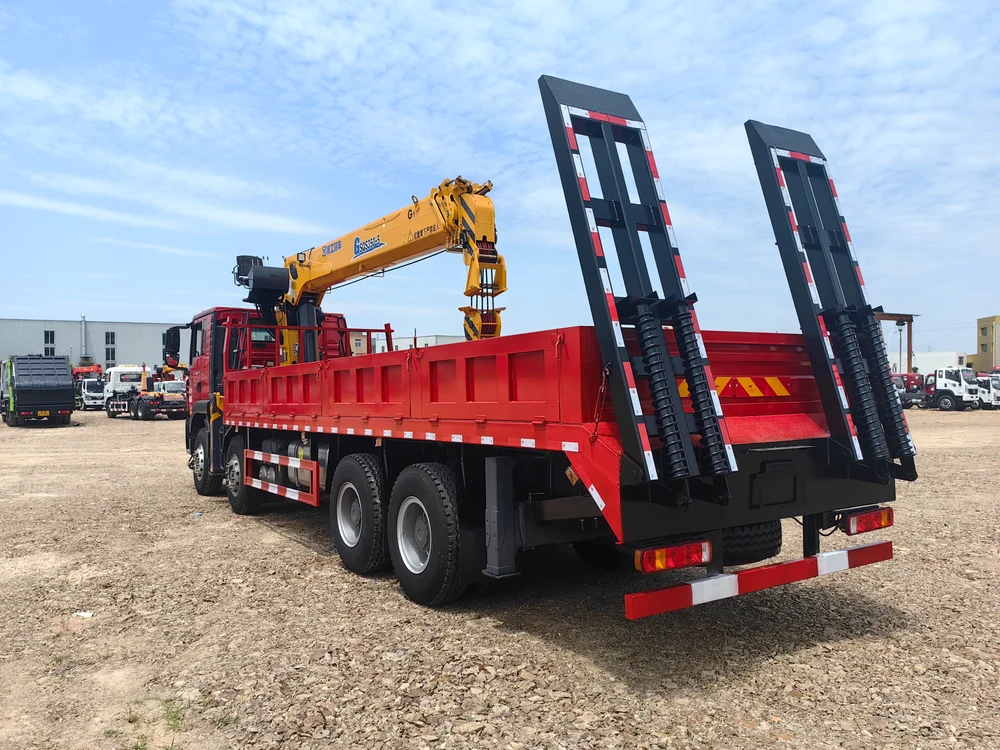 Howo 400HP 8×4 XCMG 14-ton 5-section Boom Flatbed Crane Truck - View 5 - SHENBAI Auto